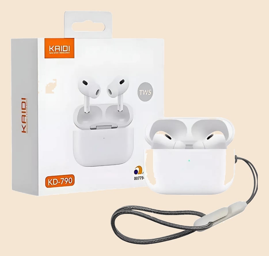 Fones de Ouvido Sem Fio Kaidi KD-790 Bluetooth Branco Academia Antiruído