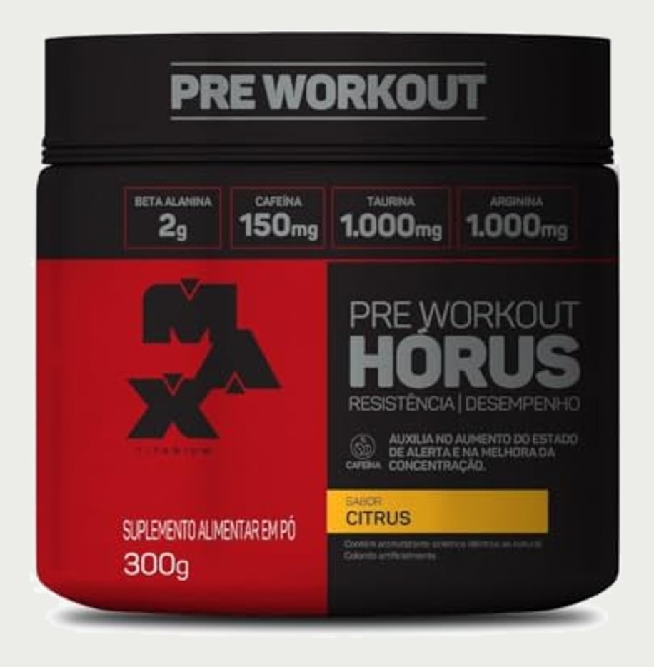 Suplemento Pré-Treino Max Titanium Hórus, Citrus, 300g