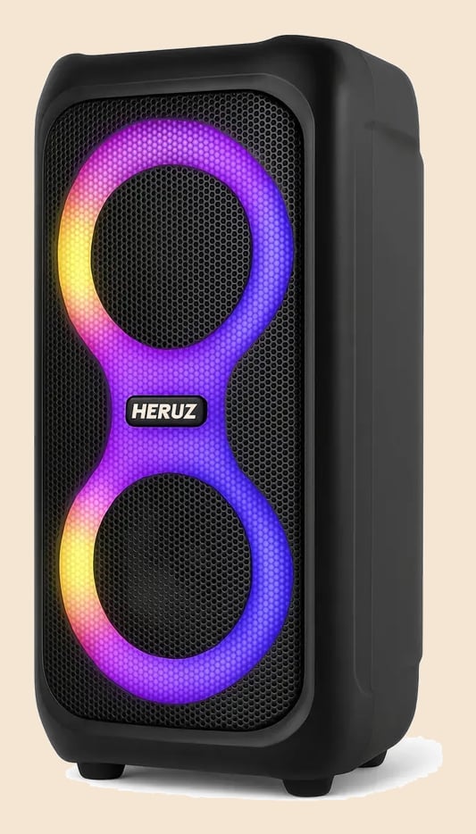 Caixa de Som Bluetooth Caixinha Grande 2 Altos Falantes 10w-hz 5.0 Boombox Com Radio Fm E Entrada Usb Pendrive