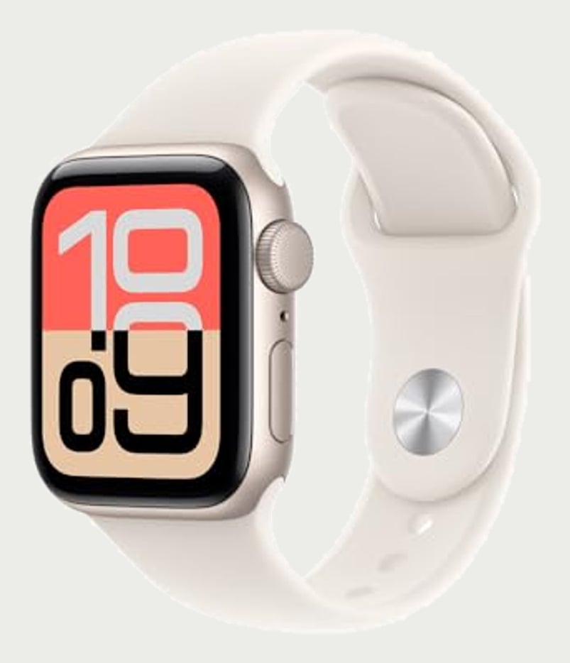 Apple Watch SE 3 GPS, Caixa em alumínio luz das estrelas de 40 mm com Bracelete desportiva luz das estrelas - P/M
