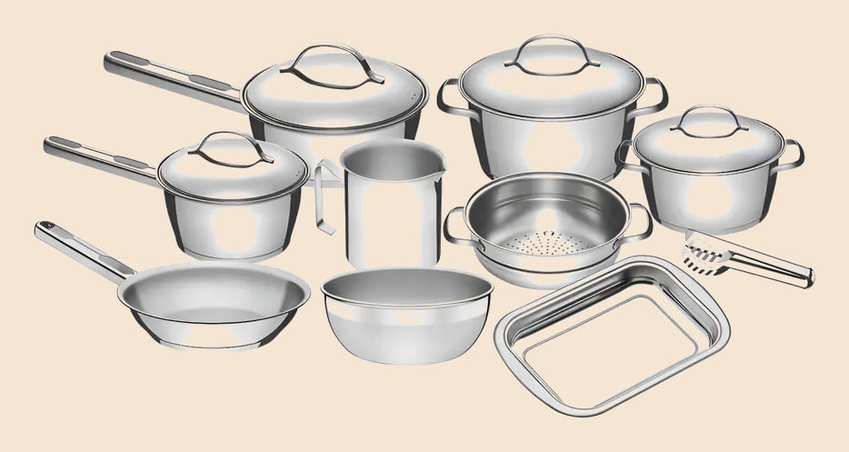 Jogo De Panelas Tramontina Inox Allegra 10p Com Pegador