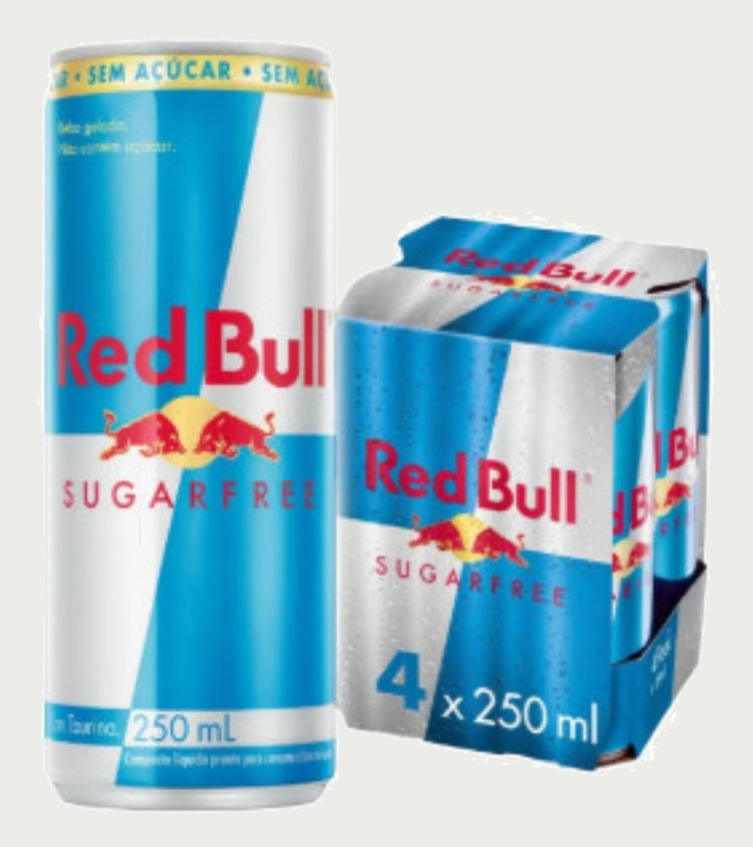 Pack 4 Latas Red Bull Energético Sugar Free Sem Açúcar 250ml