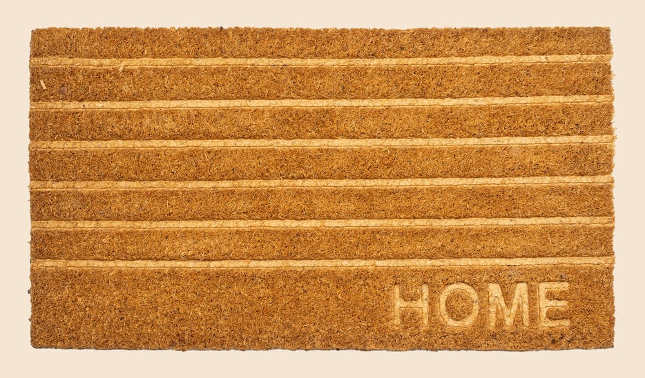 Tapete Entrada Fibra Coco Home Linhas Capacho 33x60cm Marrom Edantex