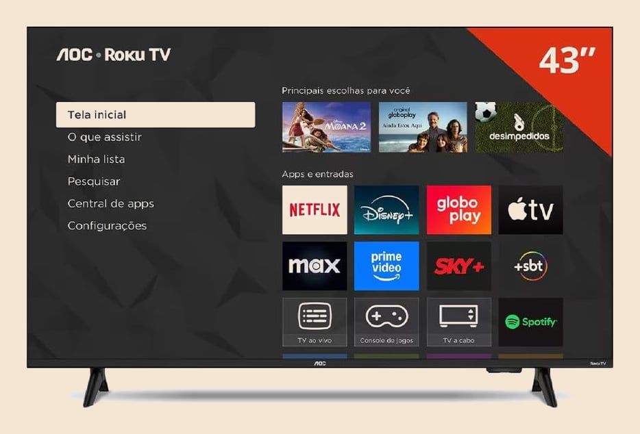 TV AOC Smart 43" Roku TV Full HD 43S5155/78G