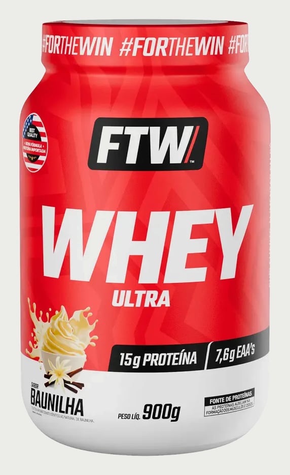 Whey Protein Ultra Pote 900g Sabor Baunilha FTW