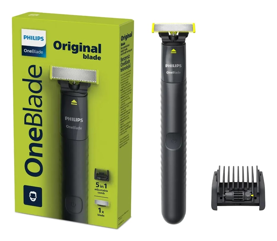 Barbeador e Aparador Elétrico Philips OneBlade com Pente 5 em 1, Sem Fio e À Prova D'Água - QP1425/10