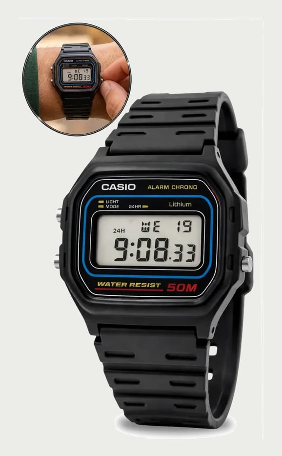 Relógio Casio Masculino Digital Preto de Resina W-59-1VQ