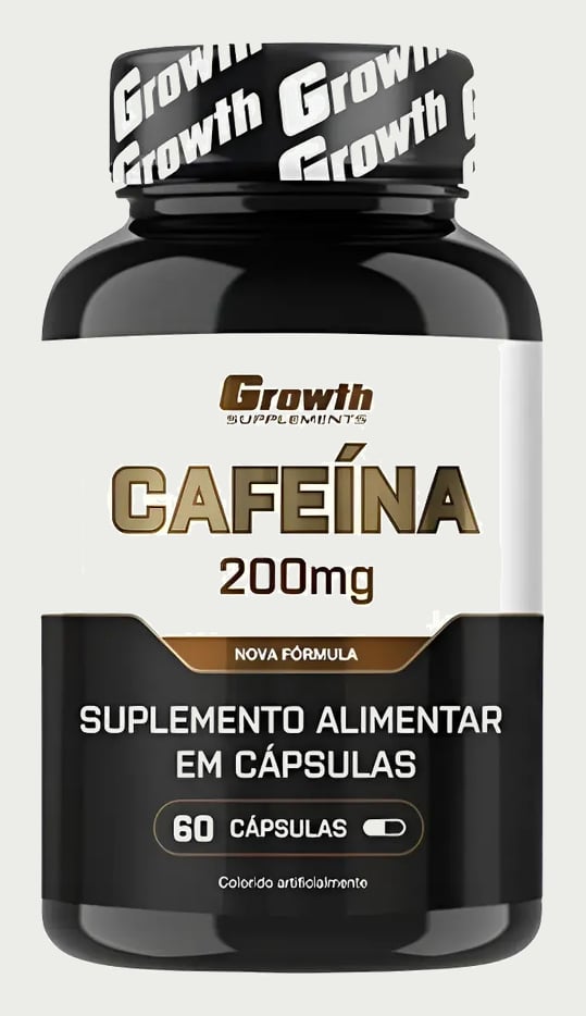 Cafeína 200mg (60 Caps) Termogênico Growth Supplements