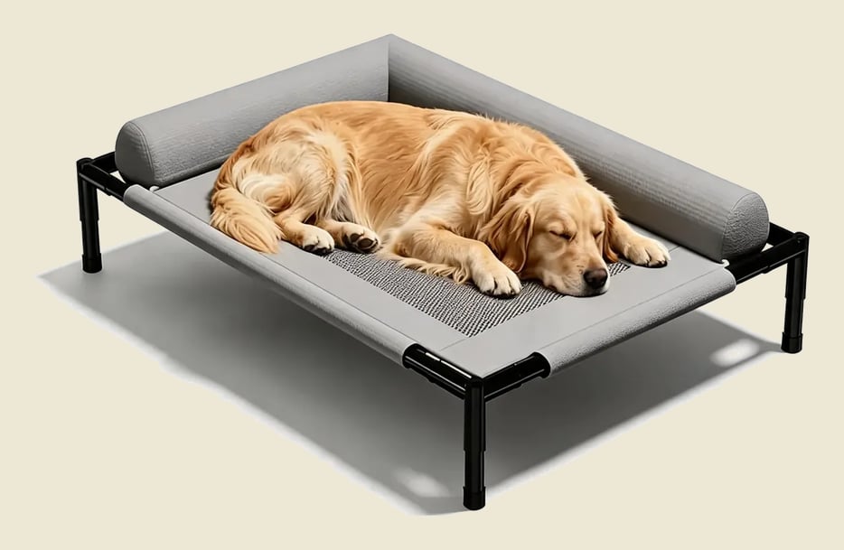 Cama Suspensa Elevada Confort Pet Cachorro E Gatos 83x63cm Cinza Grande