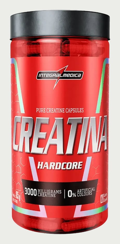 Creatina Hardcore 100% Pura 120 Capsulas Energia e Força - Integralmedica
