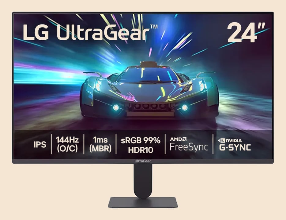 Monitor LG UltraGear™ 24G411A-B 24",FHD, 144Hz, 1ms (MBR), NVIDIA G-SYNC, AMD FreeSync, HDR10