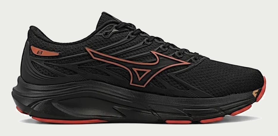 Tenis Mizuno Jet 8 Masculino Preto E Vermelho Preto Preto E Vermelho Liso 41 Br