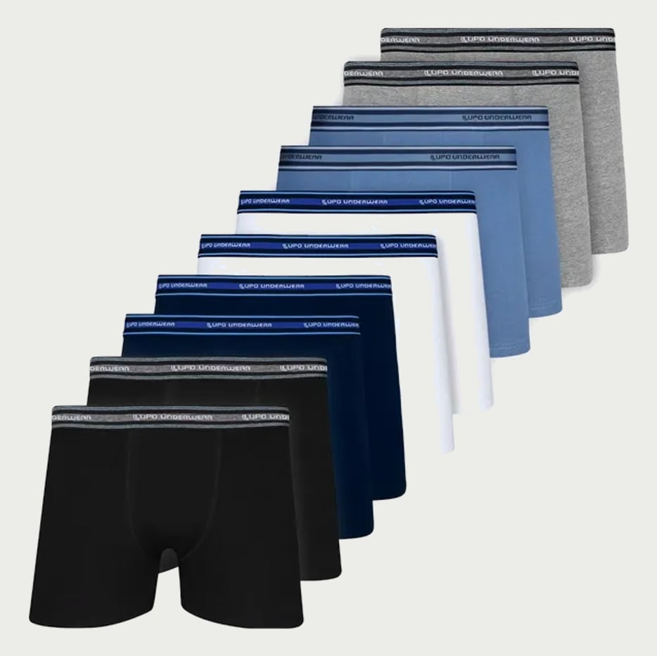 Kit 10 Cuecas Boxer Lupo Algodão Confortável Box Original