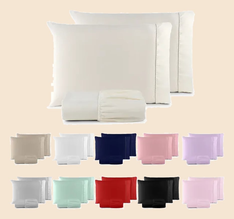 Jogo De Lençol 400 Fios Ponto Palito Cama Queen 3 Pçs Saldão