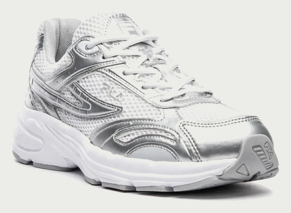 Tênis Fila Feminino Runner 2k Casual Confortável Tratorado Prata/branco Geométrico 37 Br