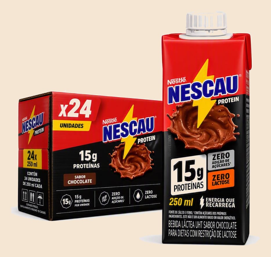 Bebida Láctea UHT Nescau Protein 250ml - Embalagem com 24 Unidades