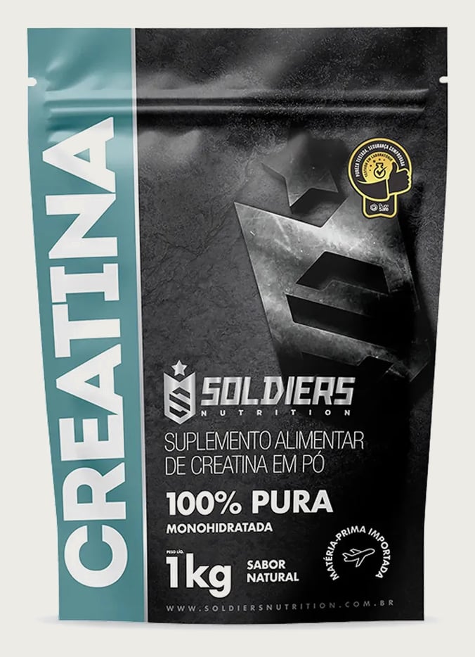 Creatina 1kg Suplemento Monohidratada em pó 100% Pura - Soldiers Nutrition