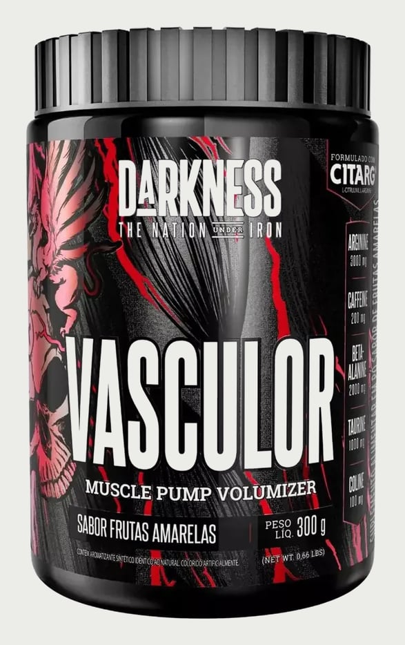 Suplemento Vasculor Pré Treino Frutas Amarelas 300g Darkness Frutas Amarelas