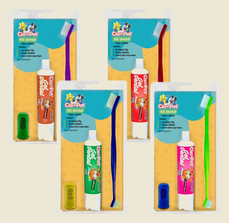Kit Dental para Cães e Gatos Cia do Pet para Higiene Bucal