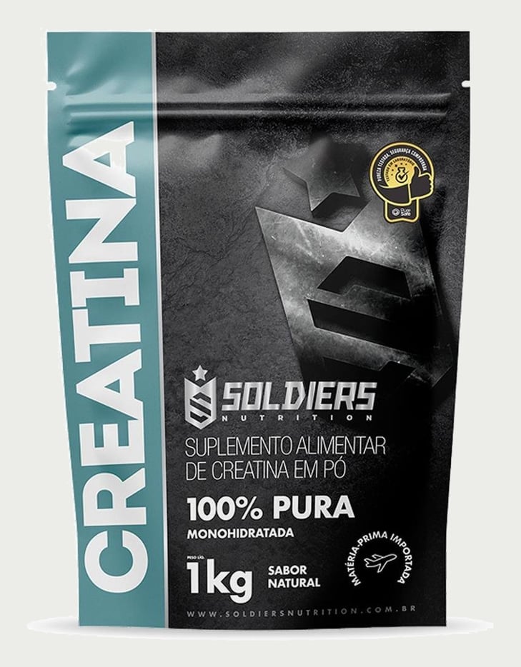 Creatina Monohidratada 100 Pura Soldiers Nutrition 1kg Sem sabor