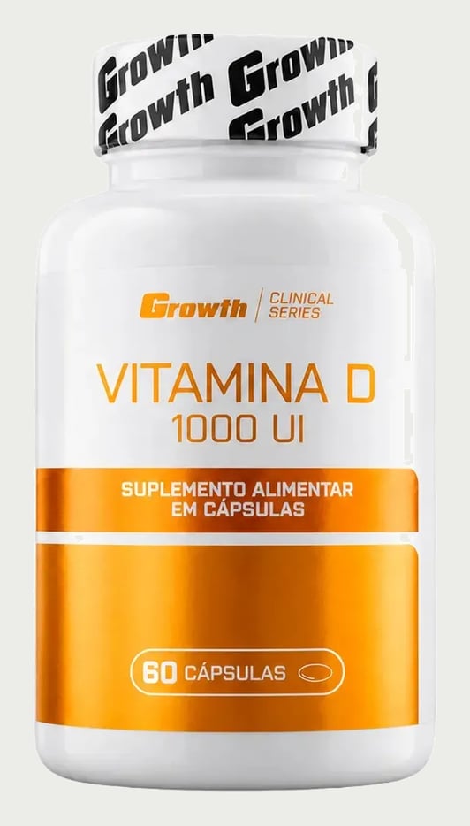 Vitamina D 1000ui 60 Caps Growth Supplements - Sem Sabor Sem Sabor