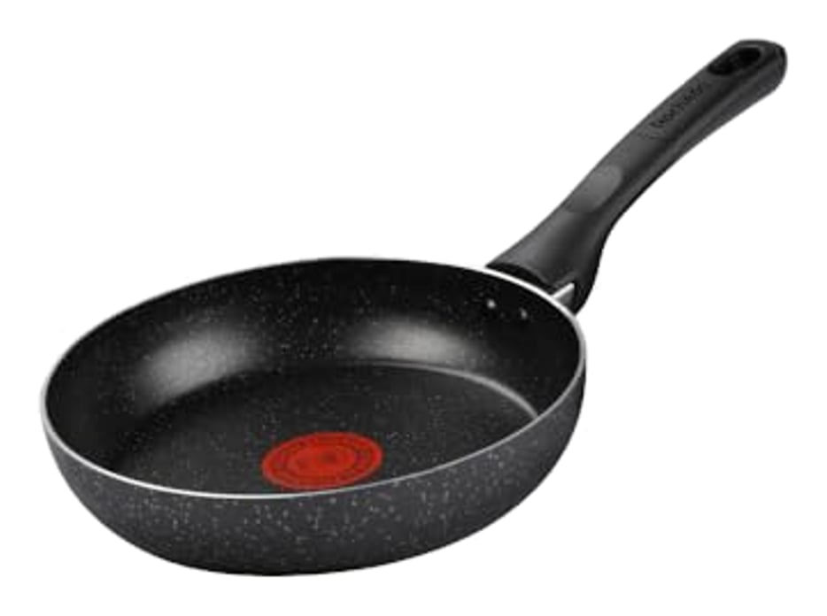Frigideira Rochedo Stone Pro 20cm Preta com Efeito Pedra e Antiaderente Minerium, Alta Resistência e Durabilidade, Cabos Ergonômicos e Base Limpa Fácil