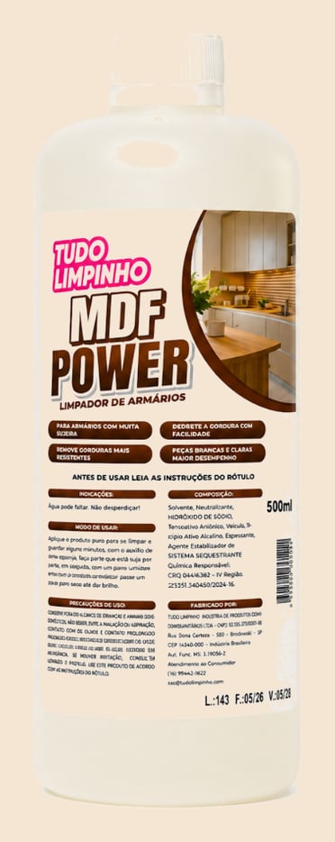 MDF POWER LIMPADOR DE ARMÁRIOS 500ML REFIL TUDO LIMPINHO