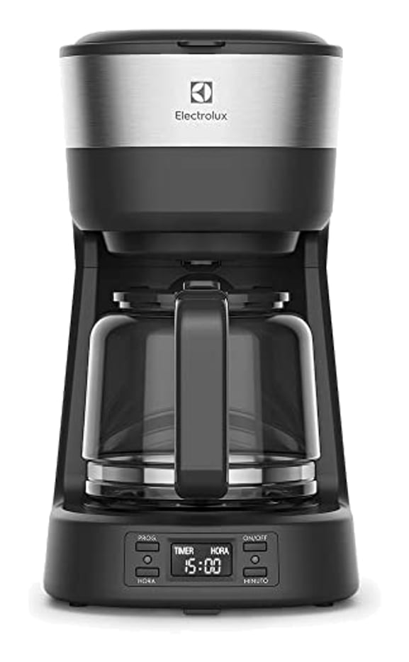 Cafeteira Elétrica Electrolux inox filtro permanente removivel capacidade 1,2L 30 xicaras função timer painel digital desligamento automatico ECM25 127v