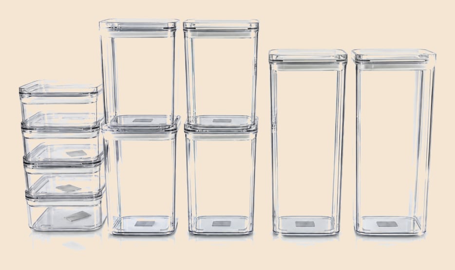 Kit Potes Herméticos Porta Mantimentos Organizador de Cozinha Transparente Com Trava BPA Free