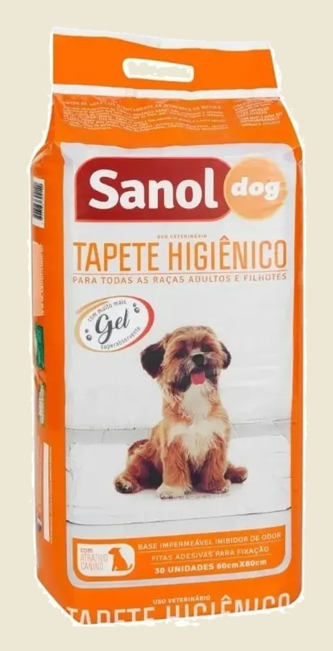 Tapete higiênico Sanol Dog 60x80cm 30 unidades