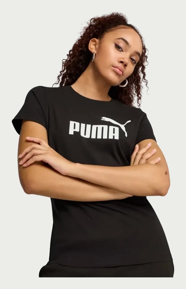 Camiseta Feminina Ess No. 1 Logo Puma Preta Geométrico M
