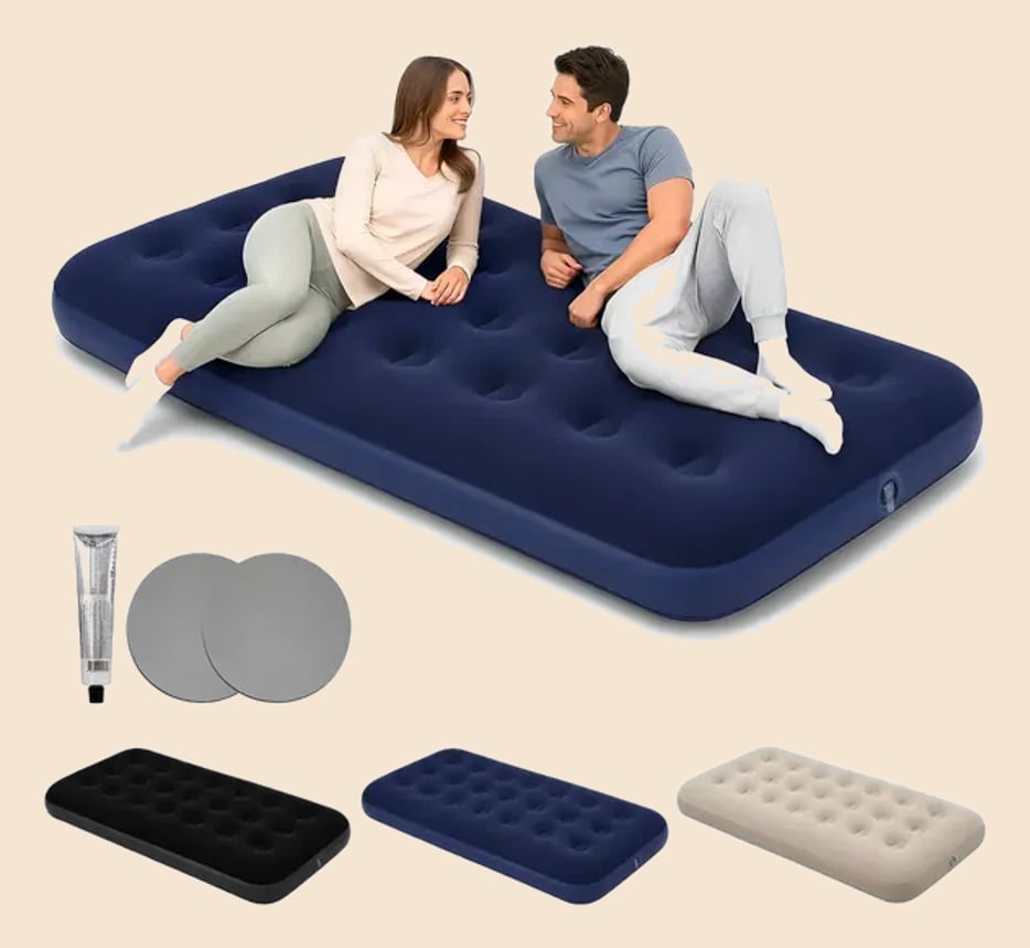 Colchão Inflável Solteiro De Ar Para Camping E Acampamento