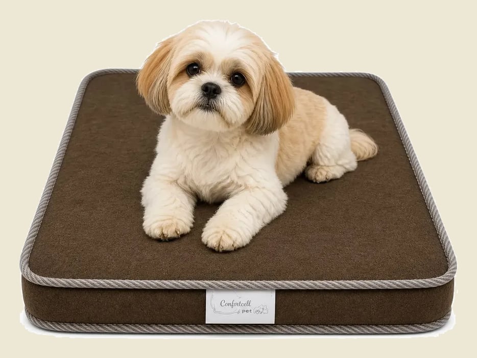 Cama Caminha Colchão Ortopédico Cachorro Gato Pequeno Marrom