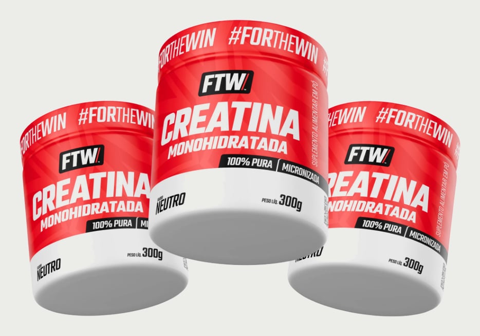 Kit 3x Creatina Monohidratada Pura 300g - FTW