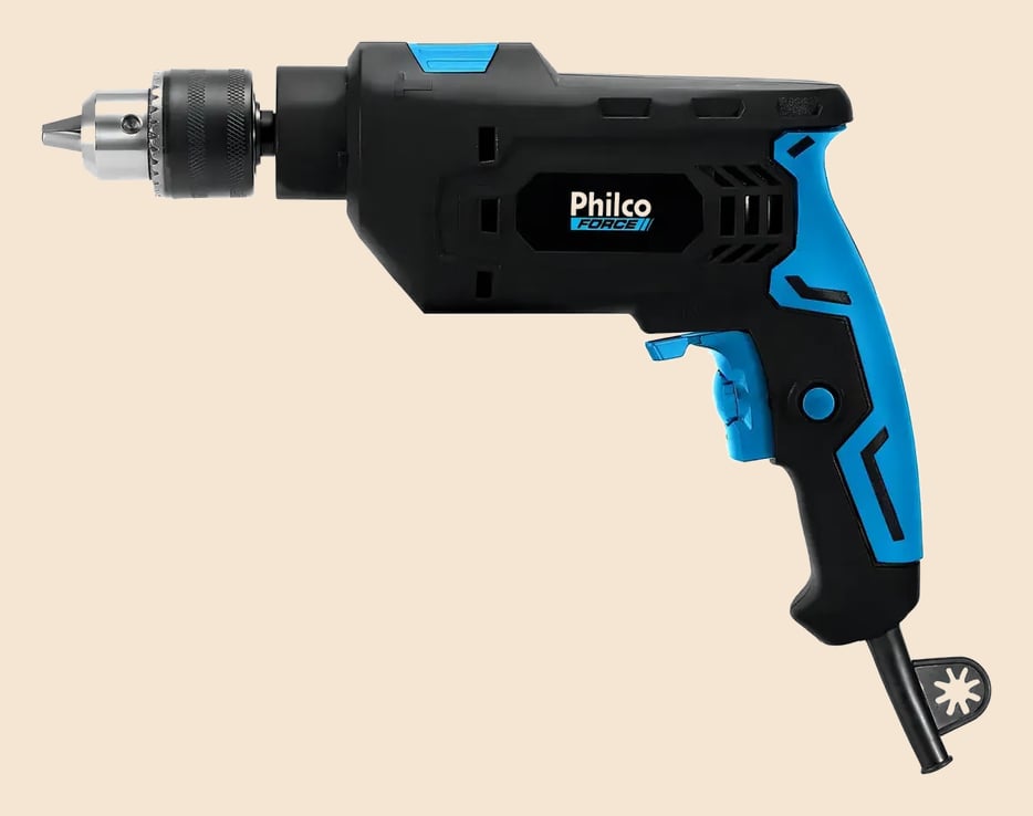 Furadeira Philco Force 3000 Rpm Mandril 13mm 850w Pfu04 Cor Preto com detalhes em Azul