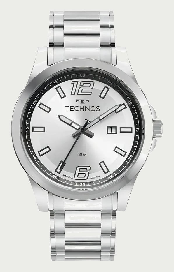 Relógio Technos Masculino Racer Basico Prata - 2115twv/1k