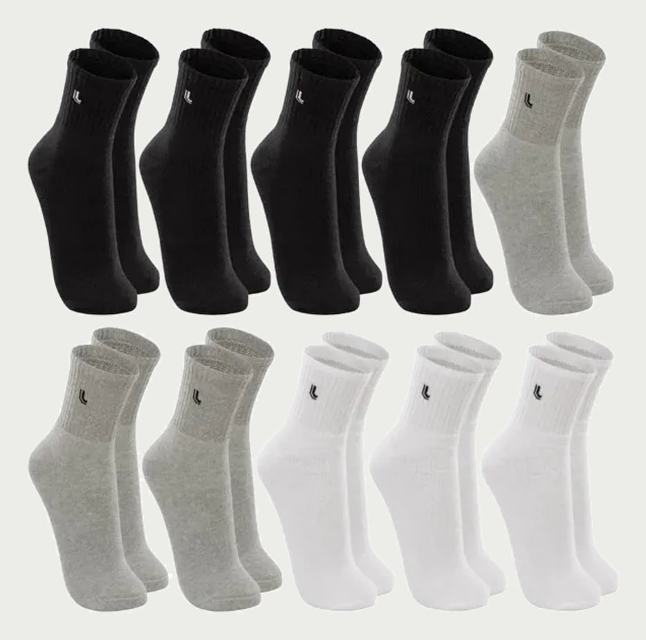 Kit 10 Pares Meia Lupo Original Masculina Cano Médio Algodão