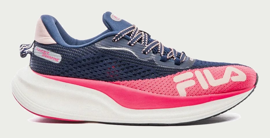 Tênis Fila Racer Speedzone Feminino Corrida Leve Confortável Marinho/azul/rose Liso 37 Br