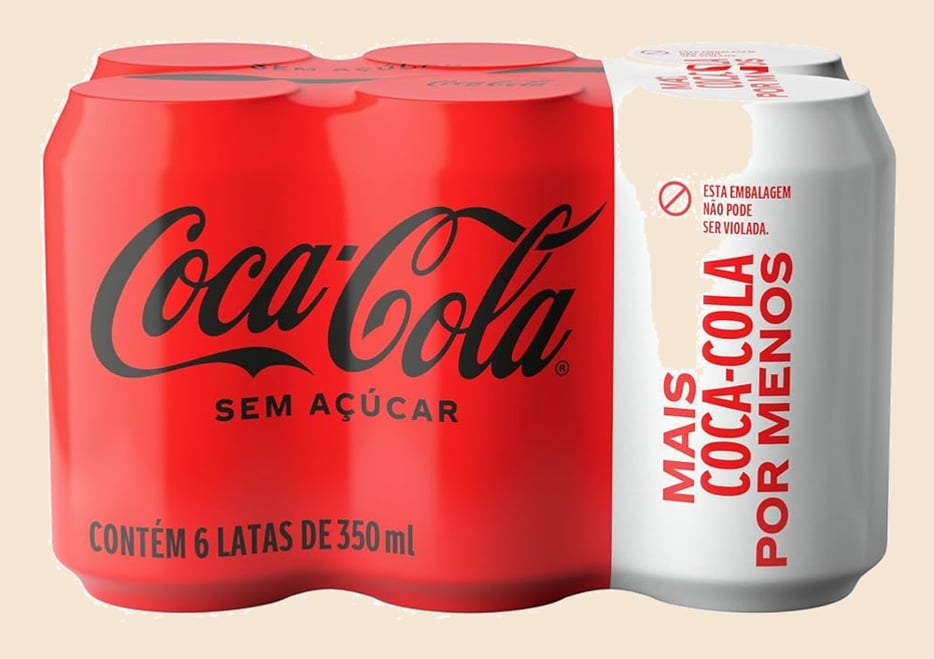 Pack de Coca-Cola sem Açúcar 350Ml 6 unidades