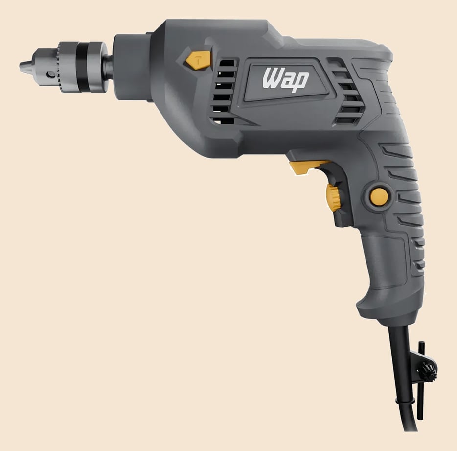 Parafusadeira e Furadeira de Impacto WAP WF 700FE Mandril de 3/8'' 700W Cinza e Amarela