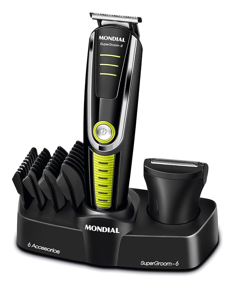 MONDIAL Aparador de Pelos Super Groom 06, Preto/Verde, 6W, Bivolt - BG-04