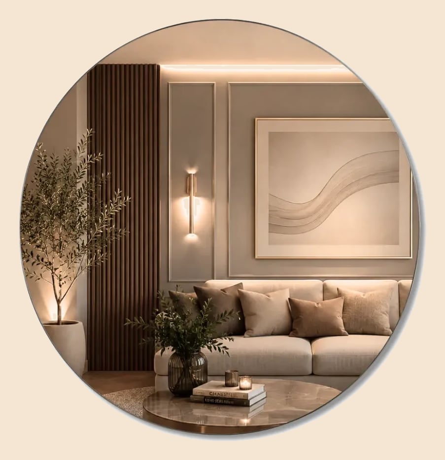 Espelho Redondo Decorativo 50cm Moderno Completo Sem Moldura Sem Moldura