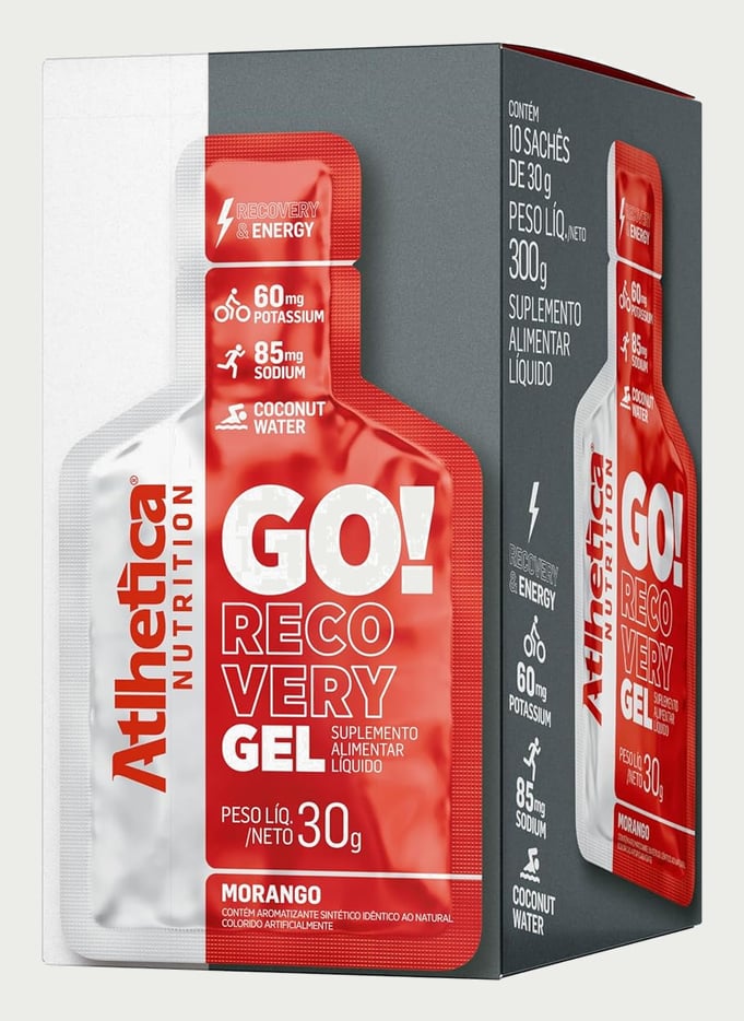 Atlhetica Nutrition Go Energy Gel (10 Sachês) - Sabor Morango