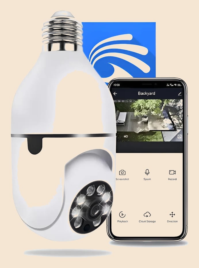 Câmera Lâmpada De Segurança Wifi Ip App Yoosee Visão Noturna Câmera Segurança Lampada Ip Wifi