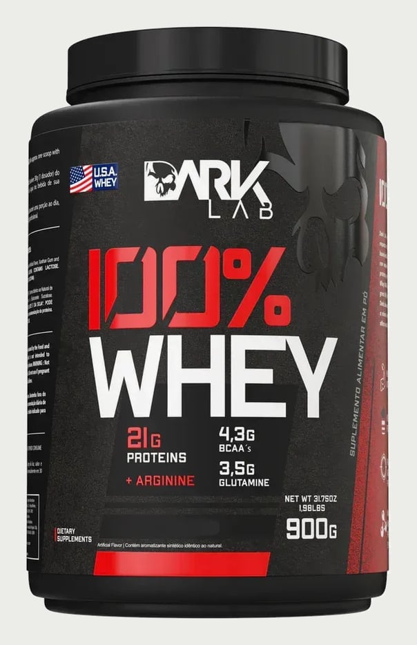 100% Whey Protein 900g Sabores - Dark Lab Sabor Cappuccino