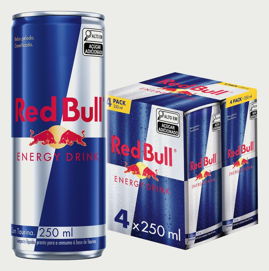 Red Bull Energético, Energy Drink, 250ml, 4 latas