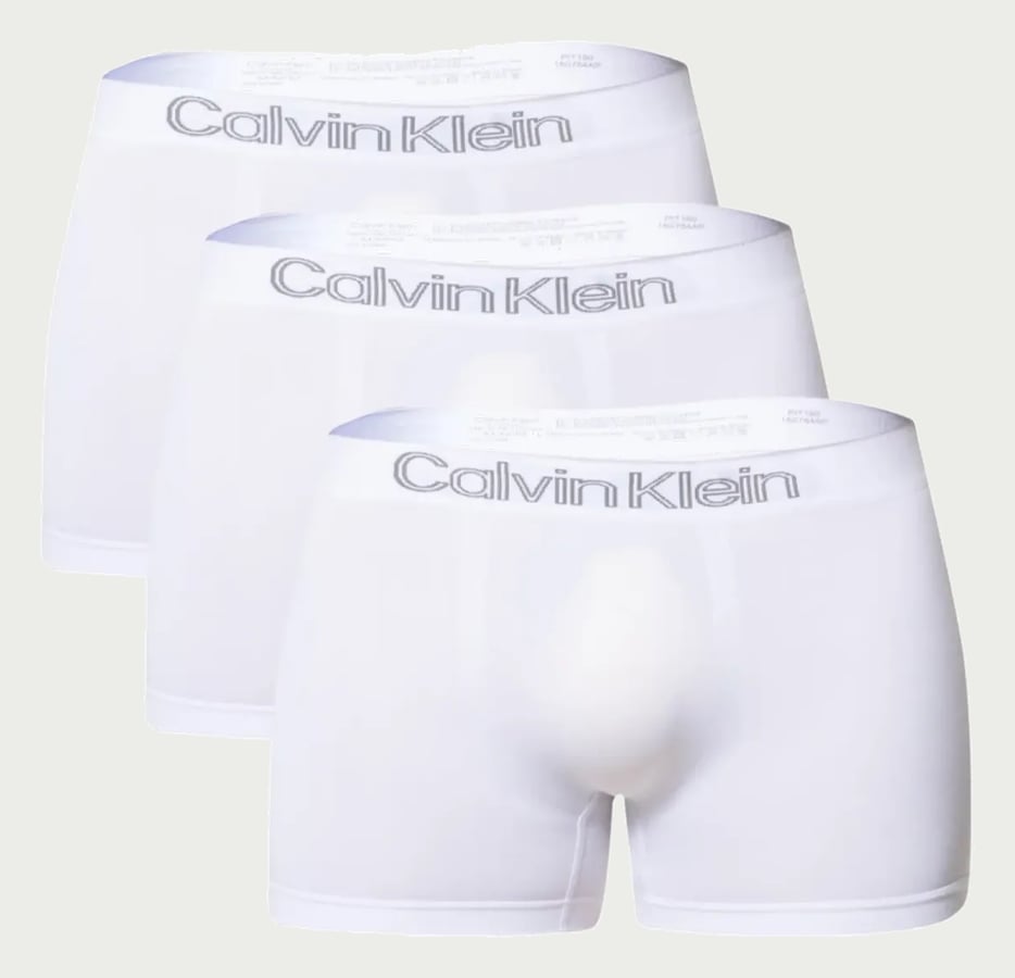 Kit 3 Cuecas Low Rise Trunk Sem Costura Calvin Klein 0900 Branco 2 M