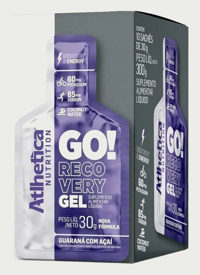 Go! Recovery Gel (display Com 10 Saches De 30g) Guarana Com Acai Sem Sabor