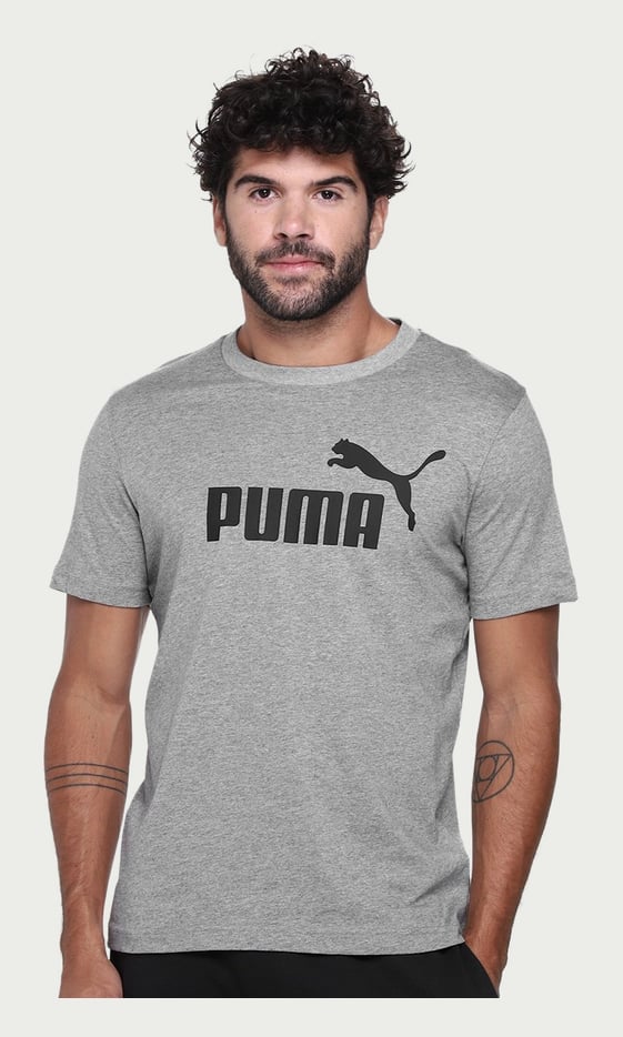 Camiseta Puma No 1 Logo Masculina Cinza