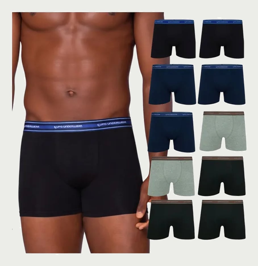Kit 10 Cueca Boxer Lupo Algodão Cotton Conforto Original Box